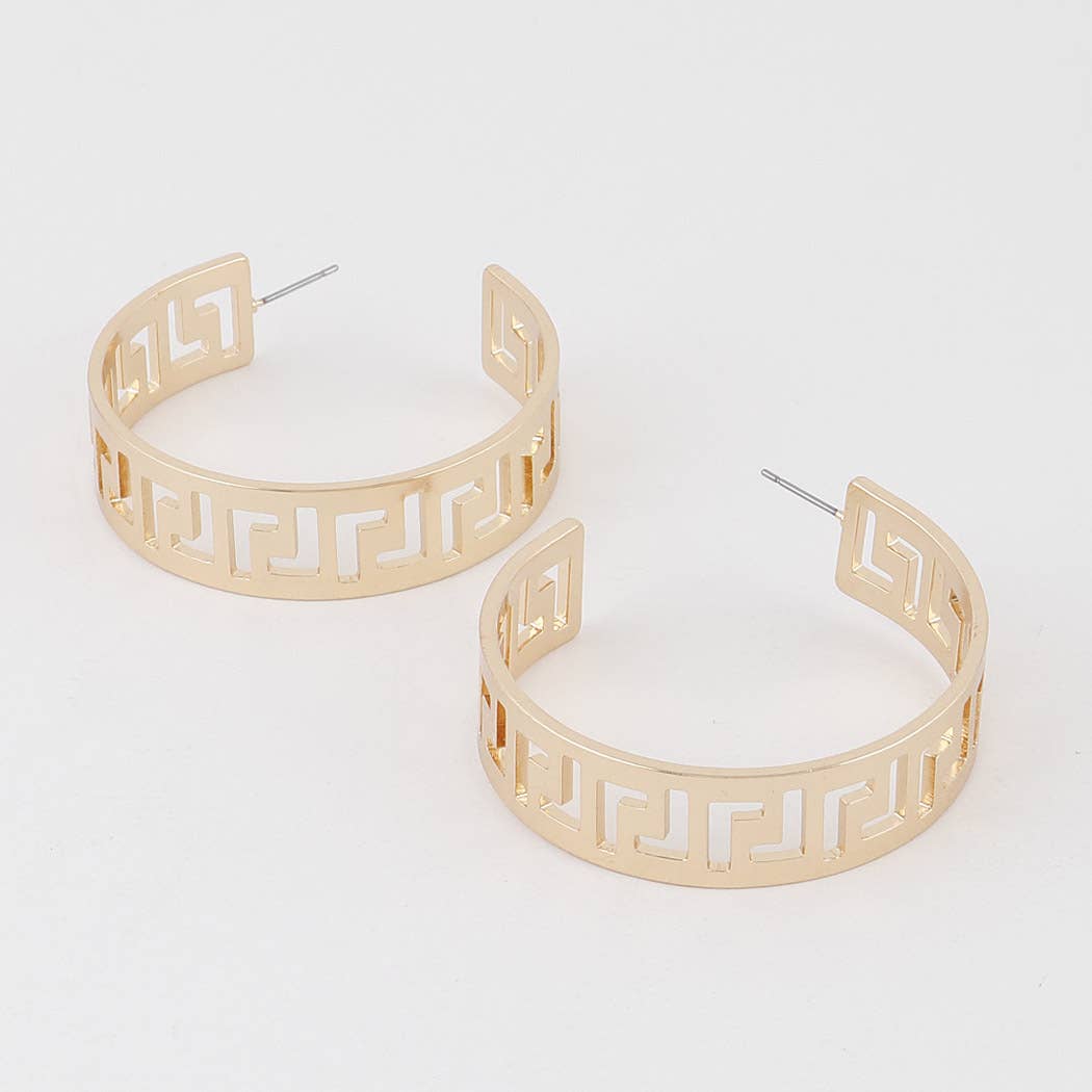 Greek Gold Hoops